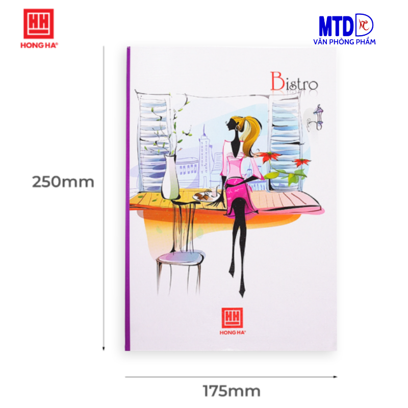 Tập/Vở 4 ly ngang 200 trang Hồng Hà South Star Bistro - 0740, phù hợp học sinh cấp 2,3 , sinh viên, văn phòng
