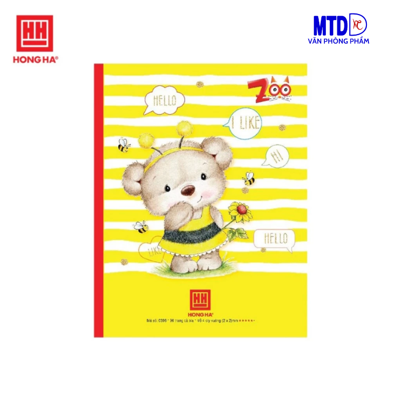 Tập/Vở học sinh Hồng Hà -Class zoo 0396 - 4 ô ly vuông -96 trang - 80gsm