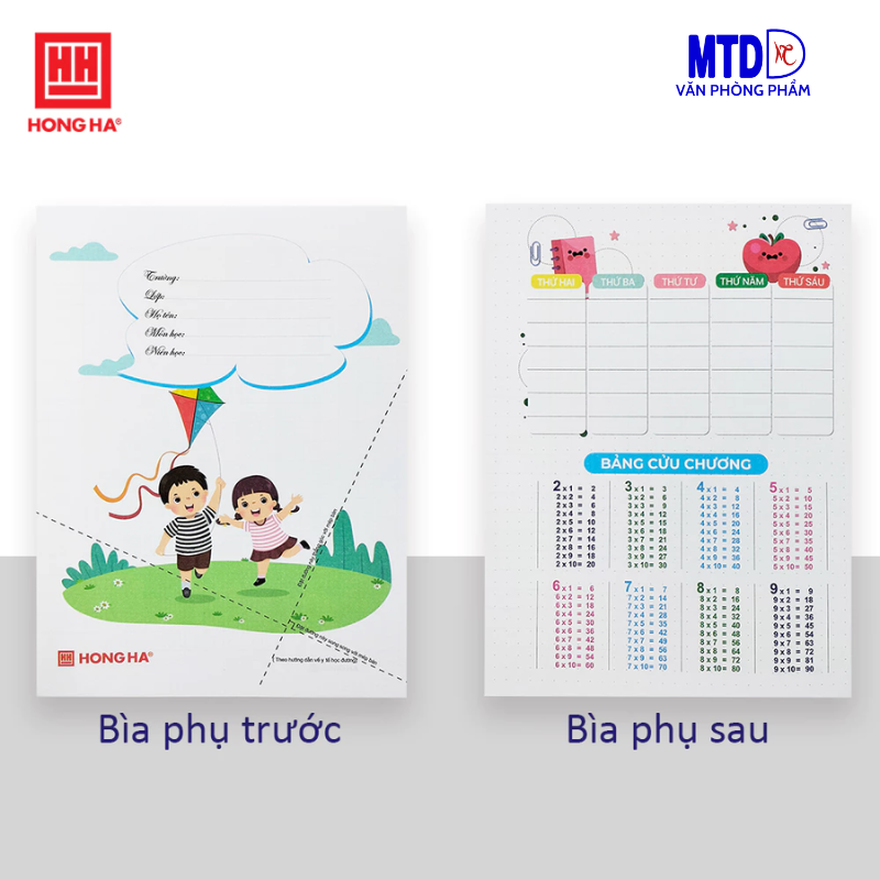 Tập/Vở học sinh Hồng Hà Class Điểm A 4 ô ly vuông, 96 trang , ĐL: 100gsm -phù hợp Miền Trung-Miền Nam