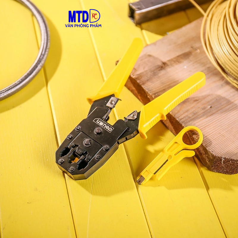 Kìm Bấm Dây Mạng 4/6/8P Deli Cao Cấp Chính Hãng - Thép không gỉ - Sử Dụng Đa Năng, Tiện Dụng - EDL2468