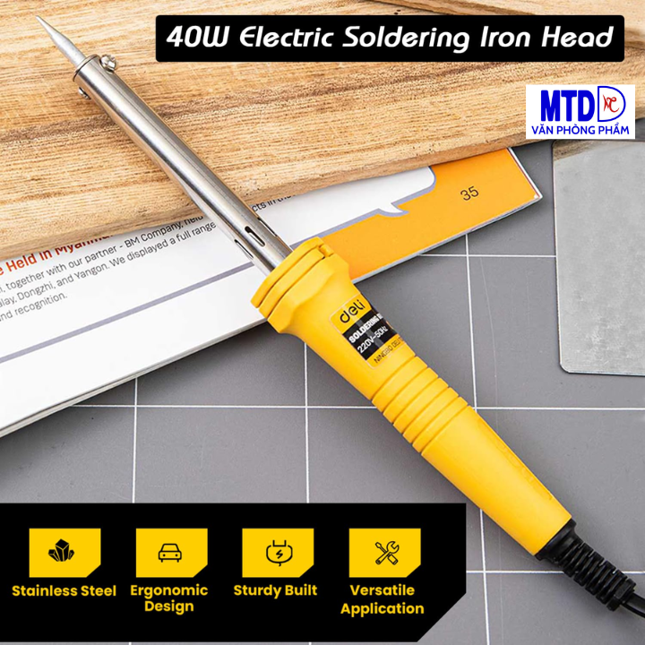 Dụng cụ hàn điện Deli DL8840 40W 220V~50 Hz kèm giá đỡ, đầu hàn bằng đồng có thể thay thế