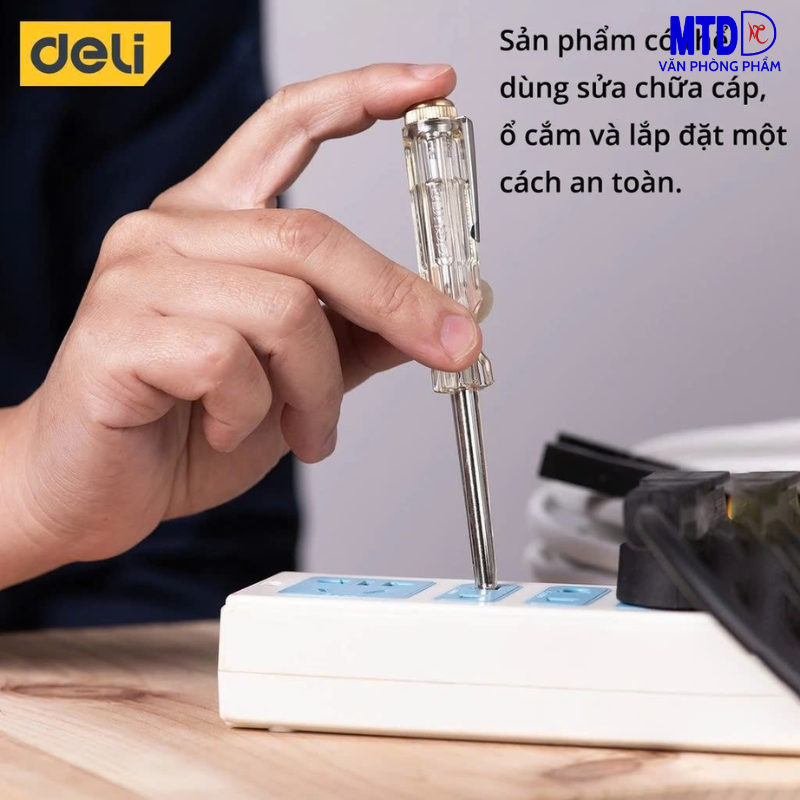 Bút thử điện 100-500V chất lượng cao Deli 8001