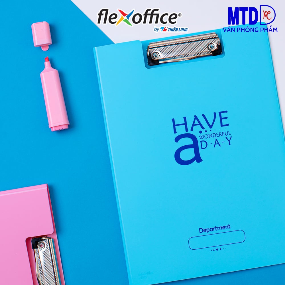 Bìa trình ký kép nhựa A4 Thiên Long FO-CB03 xanh