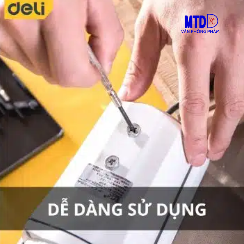 Bộ Tua-vít đa năng với 6 đầu vít  mini đủ cỡ Chất liệu chống Mòn - Gỉ - Chính hãng Deli DL-3206 , sửa laptop.,linh kiện có ốc nhỏ