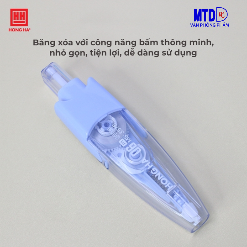 Băng xóa bấm Hồng Hà  3576 -CT-01 , 6m x 5mm,  cơ chế bấm tiện lợi phù hợp học sinh, sinh viên , văn phòng