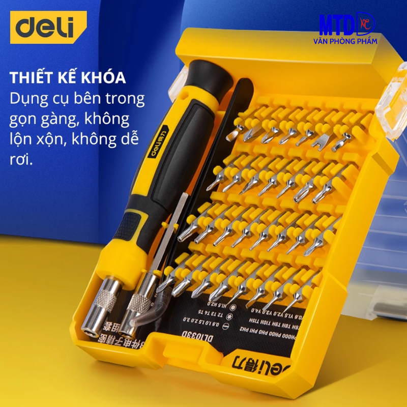 Bộ Tua Vít Đầu Nhỏ Sửa Chữa Đa Chức Năng Deli 1033D– 30 Đầu Vít Cao Cấp Chất Liệu Siêu Bền, Thiết Kế Gọn Nhẹ (HÀNG CHÍNH HÃNG)