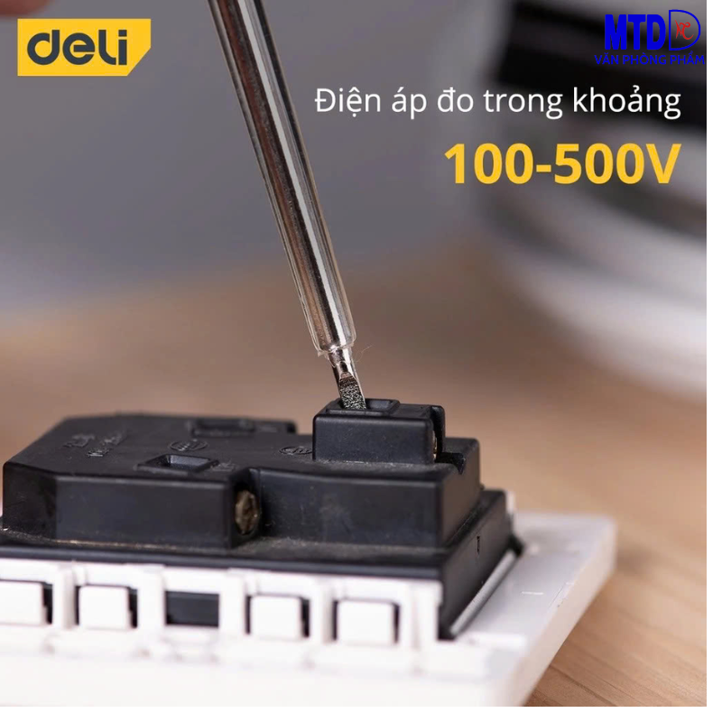 Bút thử điện 100-500V chất lượng cao Deli 8001