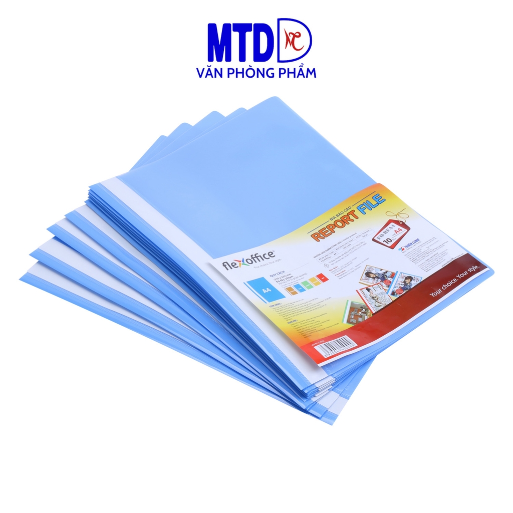 Bìa báo cáo Thiên Long FO A4 RF xanh