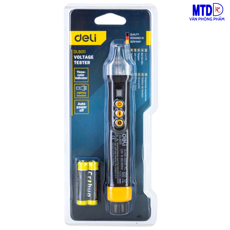 Bút Thử Điện Không Tiếp Xúc 12-1000V AC Chính Hãng Deli. DL8011