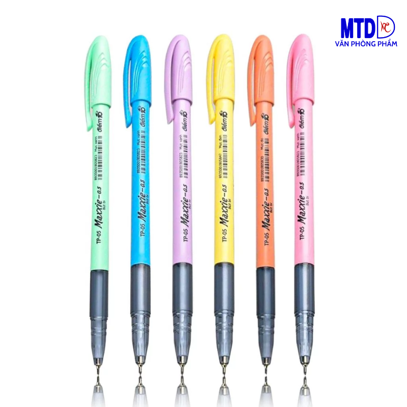 Bút bi Thiên Long TP-05, 0.5mm màu xanh, nét viết trơn , êm,mực ra đều và liên tục