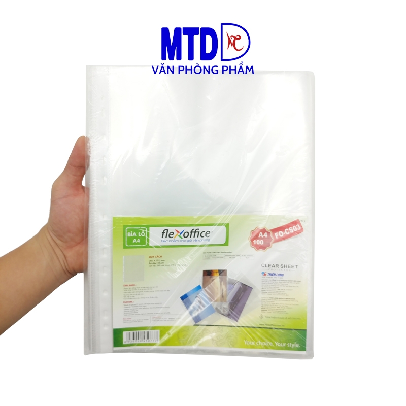 Bìa lỗ không viền màu Thiên Long CS03/FO-T2000 - xấp = 100 tờ - Gía rẻ bất ngờ