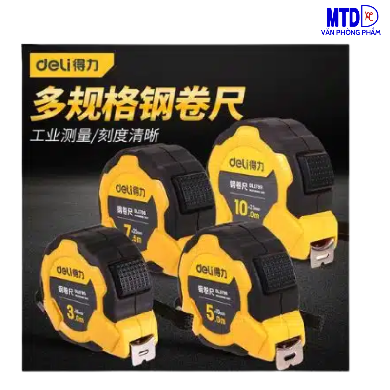 Thước cuộn thép  chất lượng cao 5mx25mm/7.5mx25mm EDL3797Y/3798Y Deli