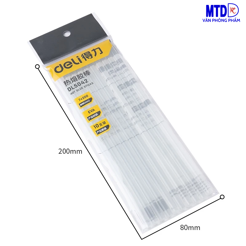 [Combo 10 Cây] Keo Nến Deli 0.7x20cm Chất Lượng Cao - Phù Hợp Với Mọi Loại Súng Bắn Keo - DL5042