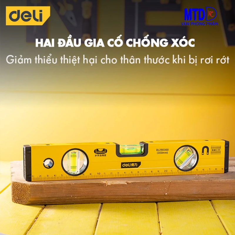 Thước Thủy Deli Cao Cấp Chính Hãng - Chất Liệu Hợp Kim Nhôm Siêu Bền, Chính Xác Tuyệt Đối, Tiện Dụng