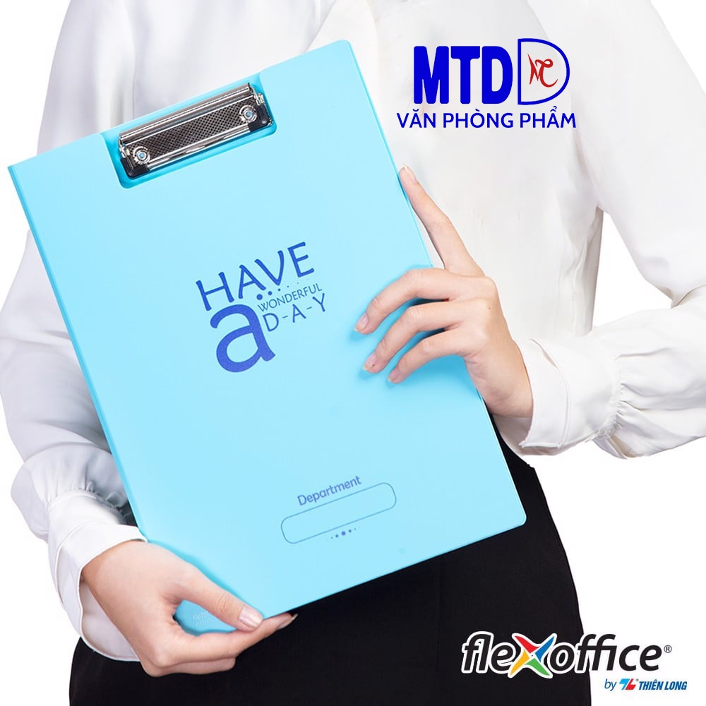 Bìa trình ký kép nhựa A4 Thiên Long FO-CB03 xanh