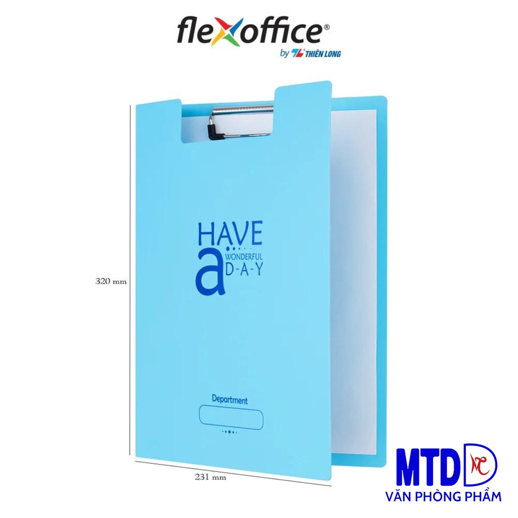 Bìa trình ký kép nhựa A4 Thiên Long FO-CB03 xanh