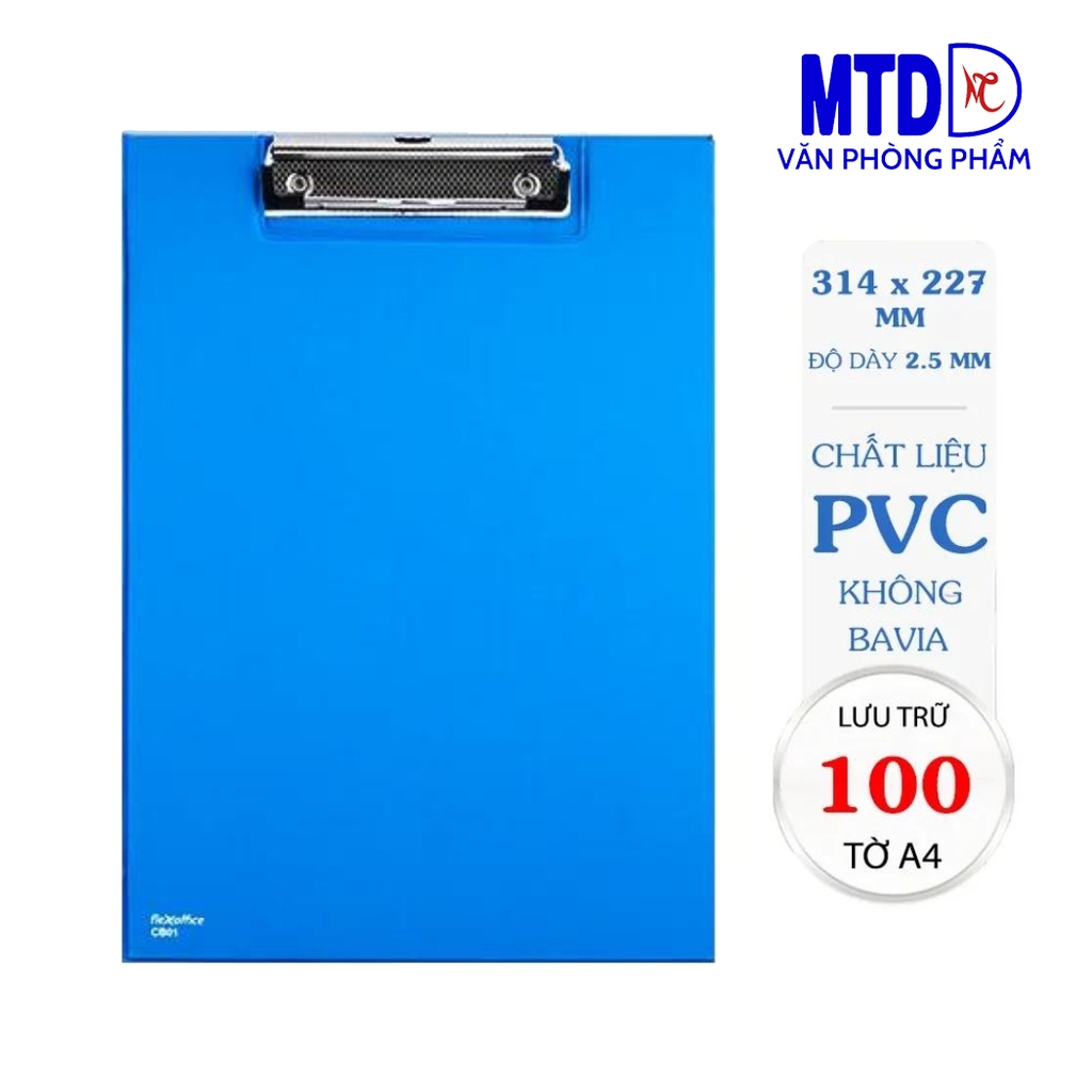 Bìa trình ký kép A4 Thiên Long PVC FO-CB01 xanh