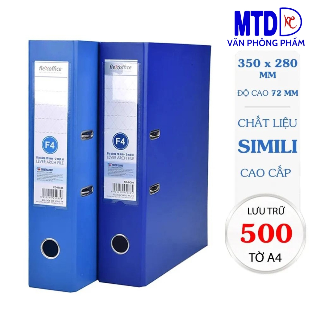 Bìa còng Thiên Long 70F4 FO-BC08 (2ms) xanh đậm