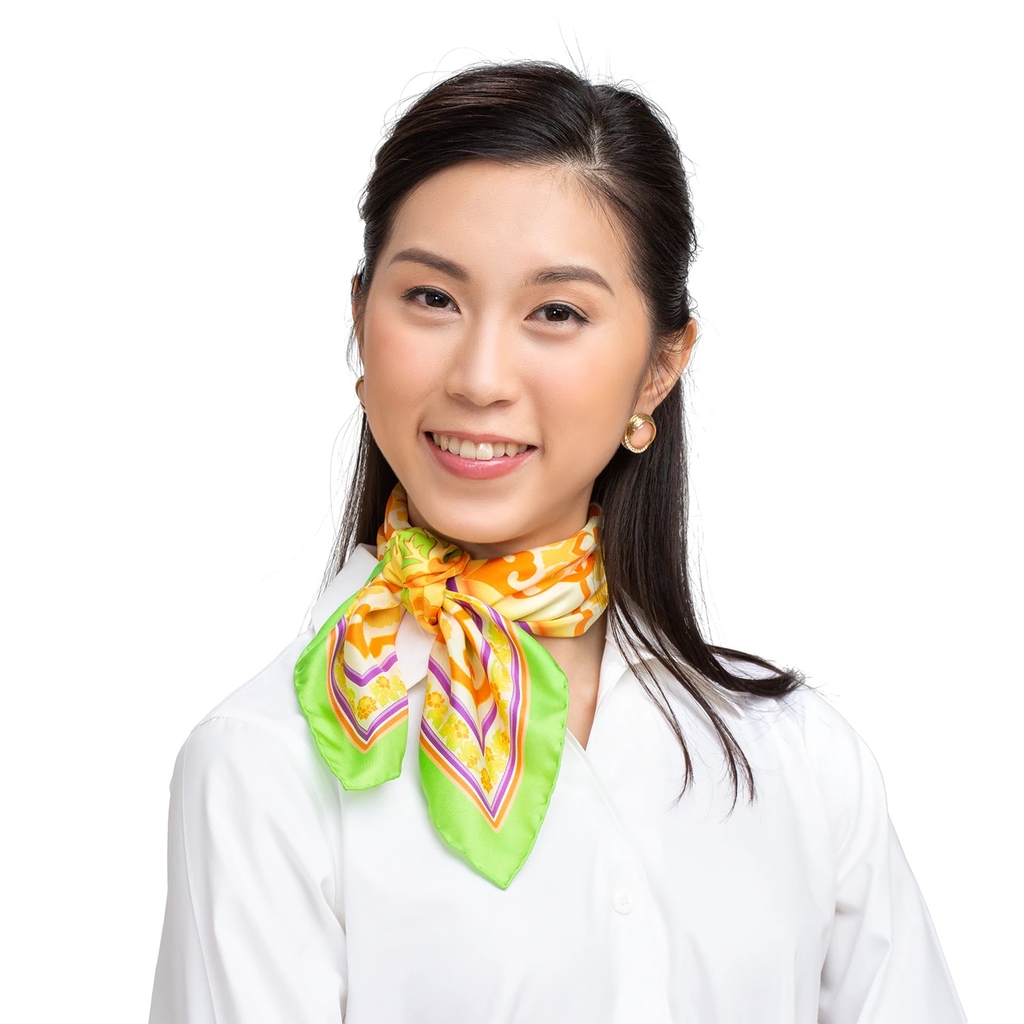 Khăn lụa vuông Hoa Nhà Đường