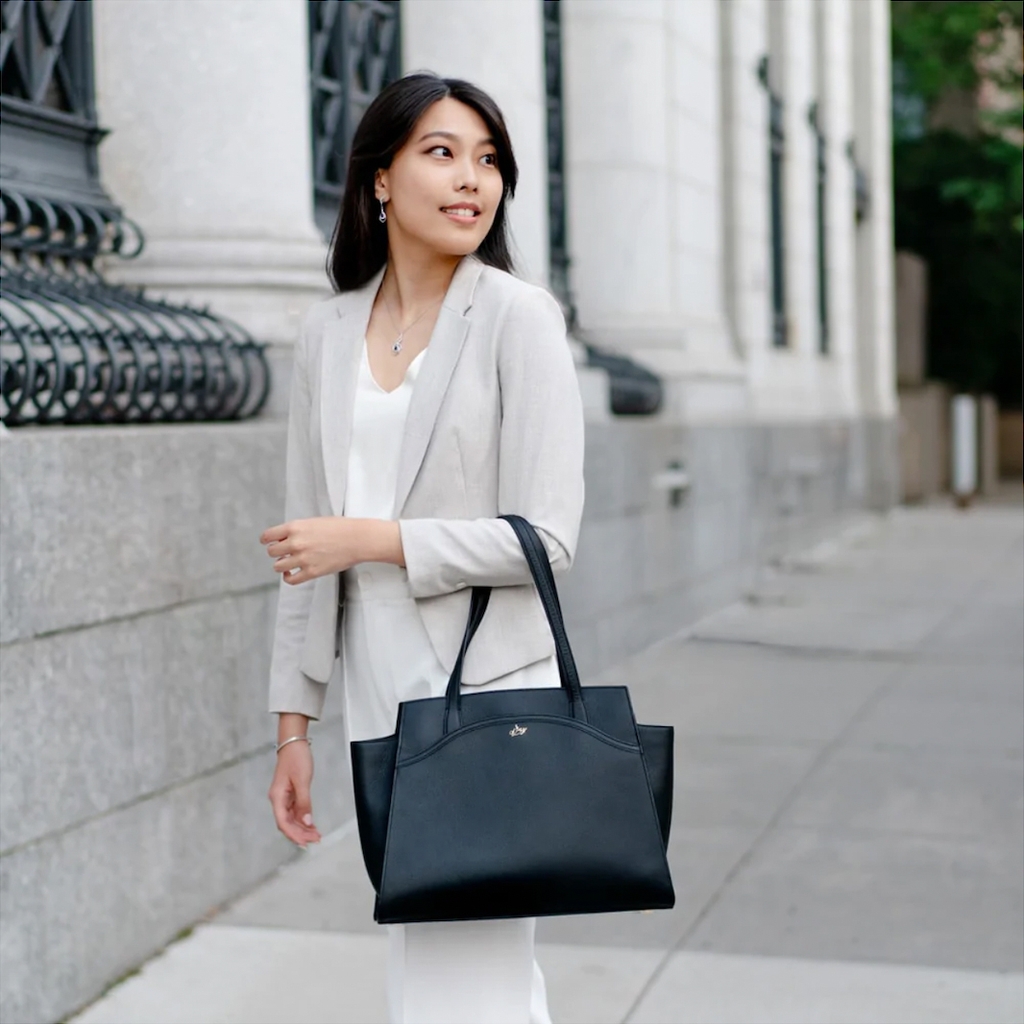 Túi da tote Nét Thanh Nhã Nhà Đường - Màu đen