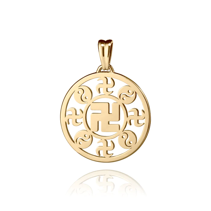 Vật phẩm hình chữ Vạn được chế tác bằng vàng 18K - 17mm