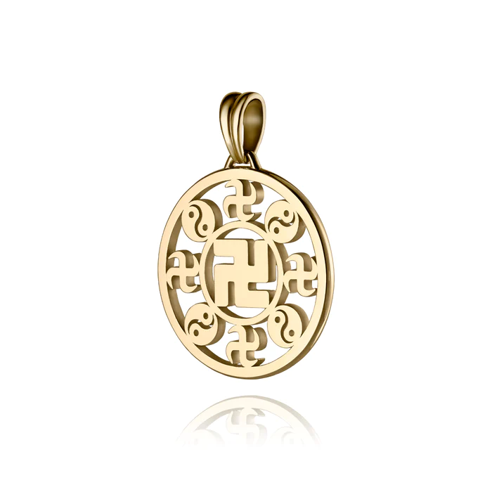 Vật phẩm hình chữ Vạn được chế tác bằng vàng 18K - 17mm