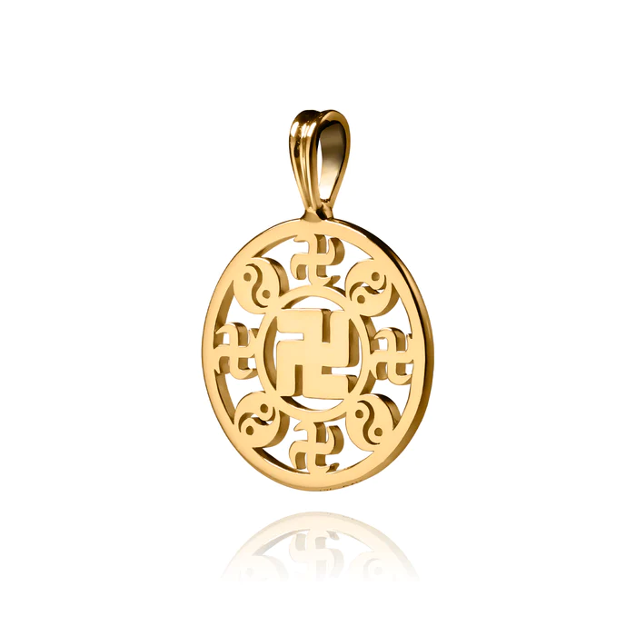Vật phẩm hình chữ Vạn được chế tác bằng vàng 24K - 22 mm