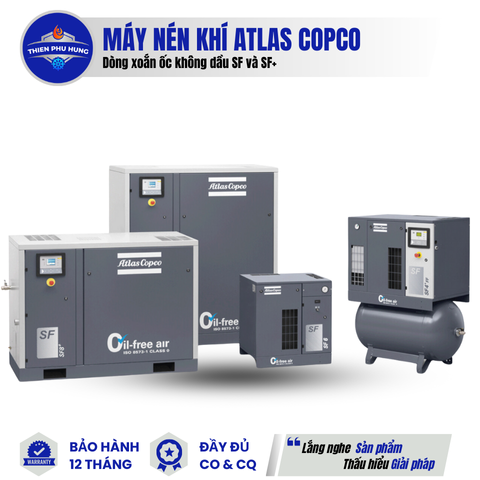 MÁY NÉN KHÍ XOẮN ỐC KHÔNG DẦU SF VÀ SF+ ATLAS COPCO