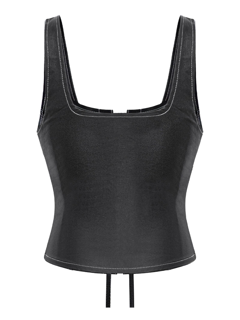 SISTERS Áo croptop đan dây corset Anastasia