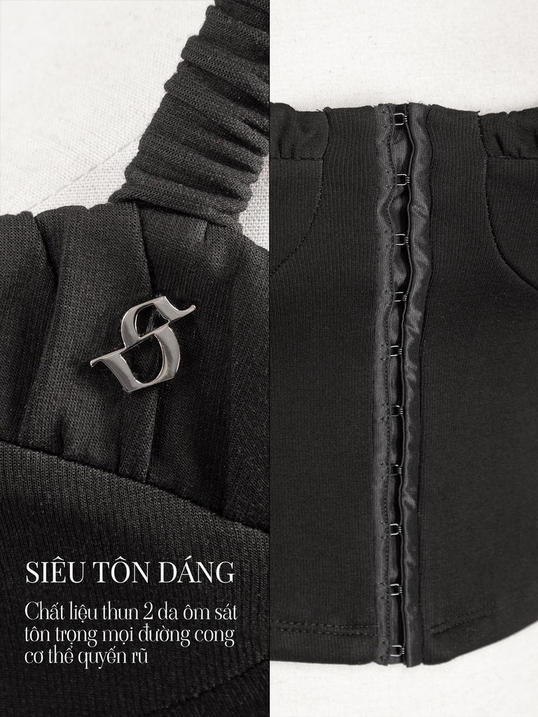 SISTERS Áo croptop cúp ngực Angelica - Trắng