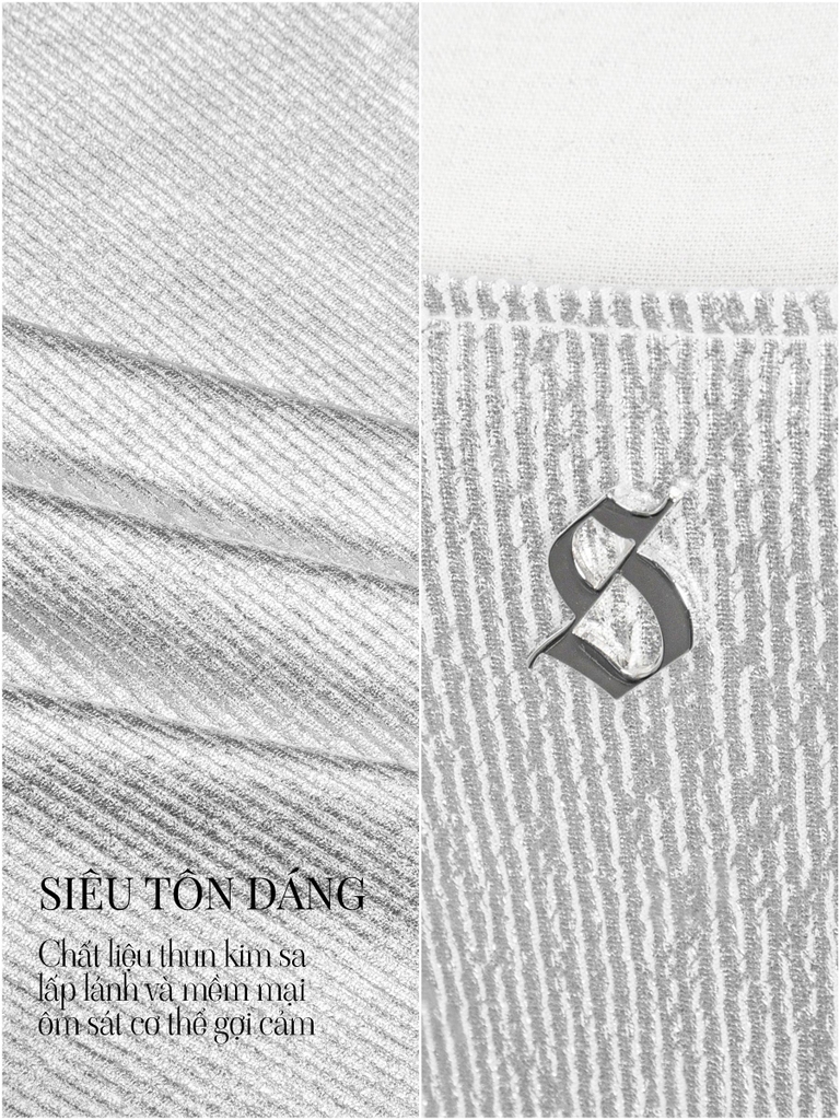 SISTERS Áo croptop ánh nhũ Asher