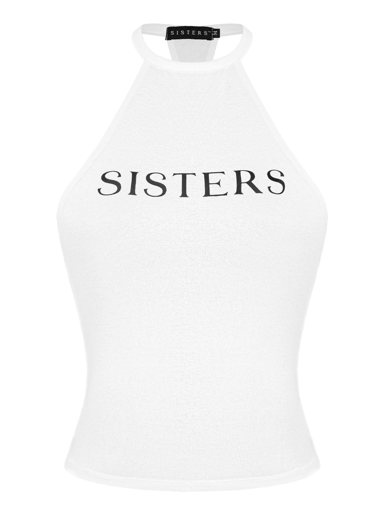 SISTERS Áo cổ yếm dáng dài Lotus - Trắng