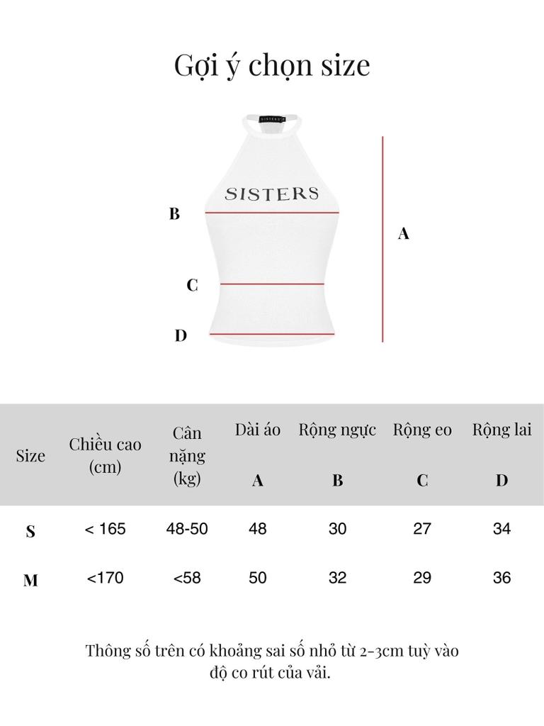 SISTERS Áo cổ yếm dáng dài Lotus - Trắng