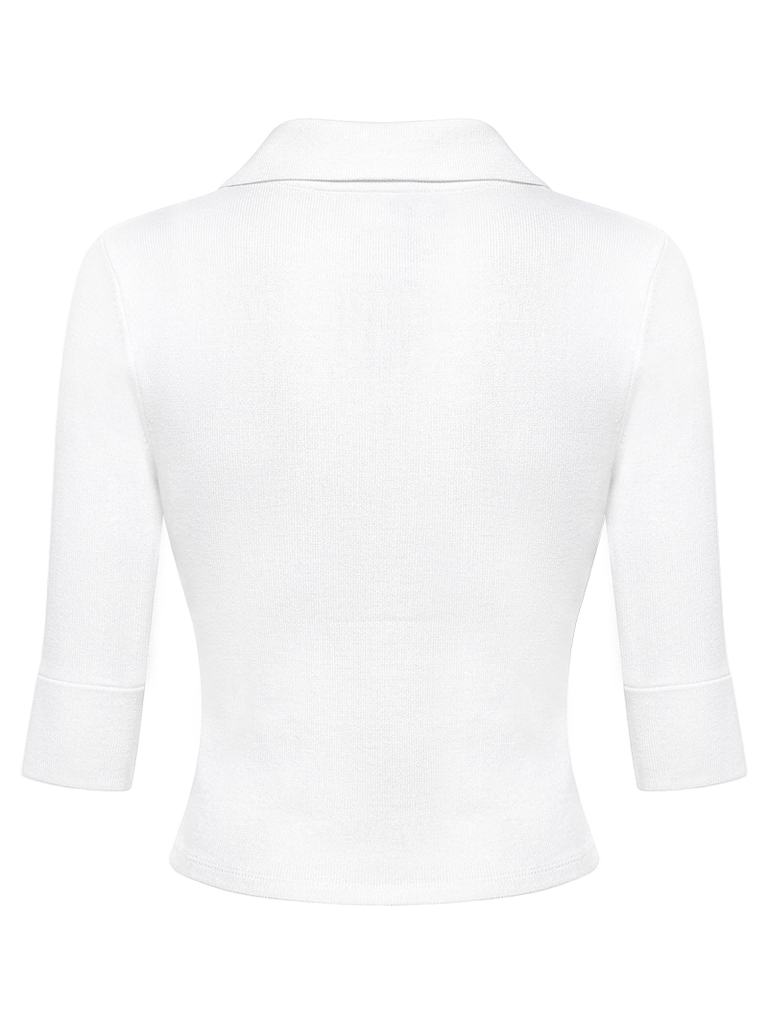 SISTERS Áo croptop vạt bầu Aveline - Trắng
