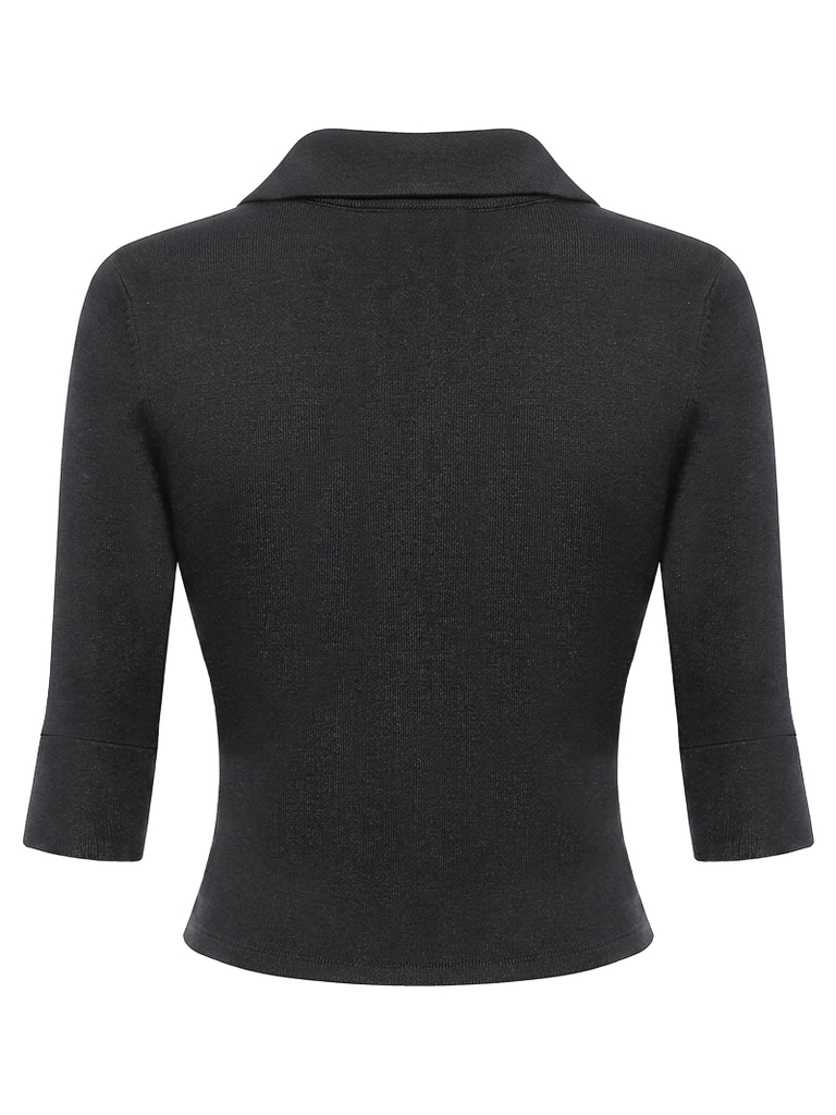 SISTERS Áo croptop vạt bầu Aveline - Đen