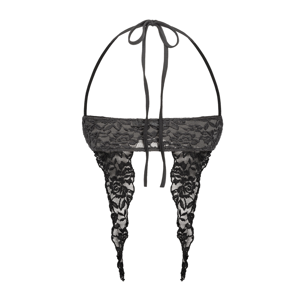 SISTERS Áo mini top phối ren Flora