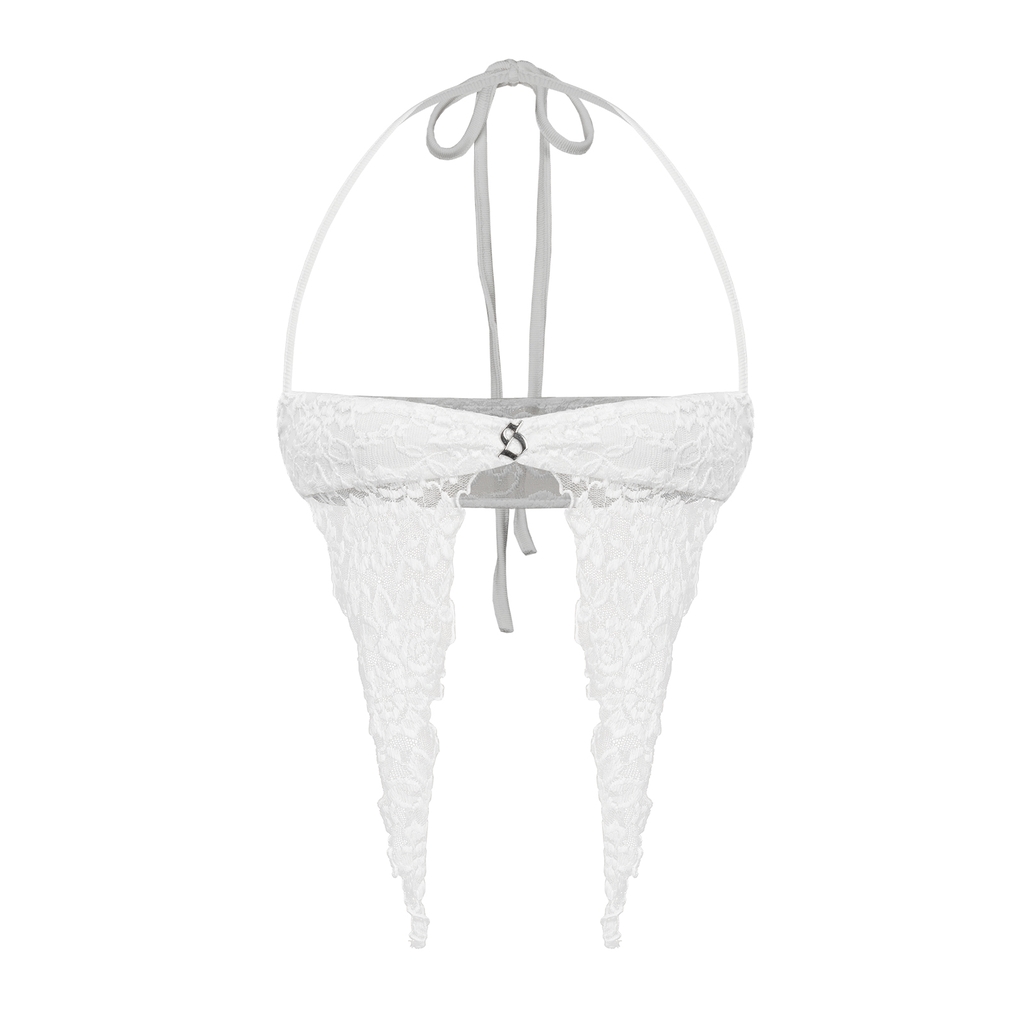 SISTERS Áo mini top phối ren Flora