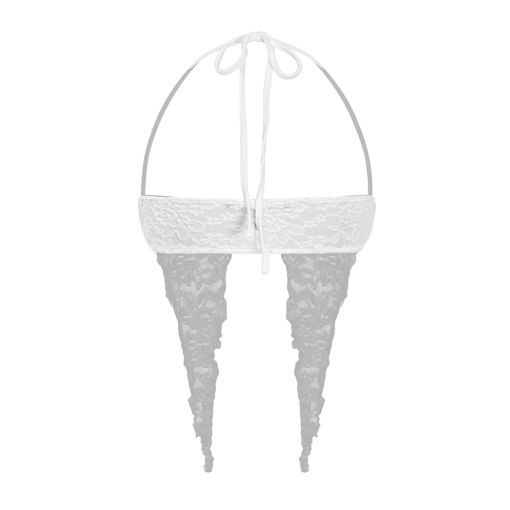 SISTERS Áo mini top phối ren Flora