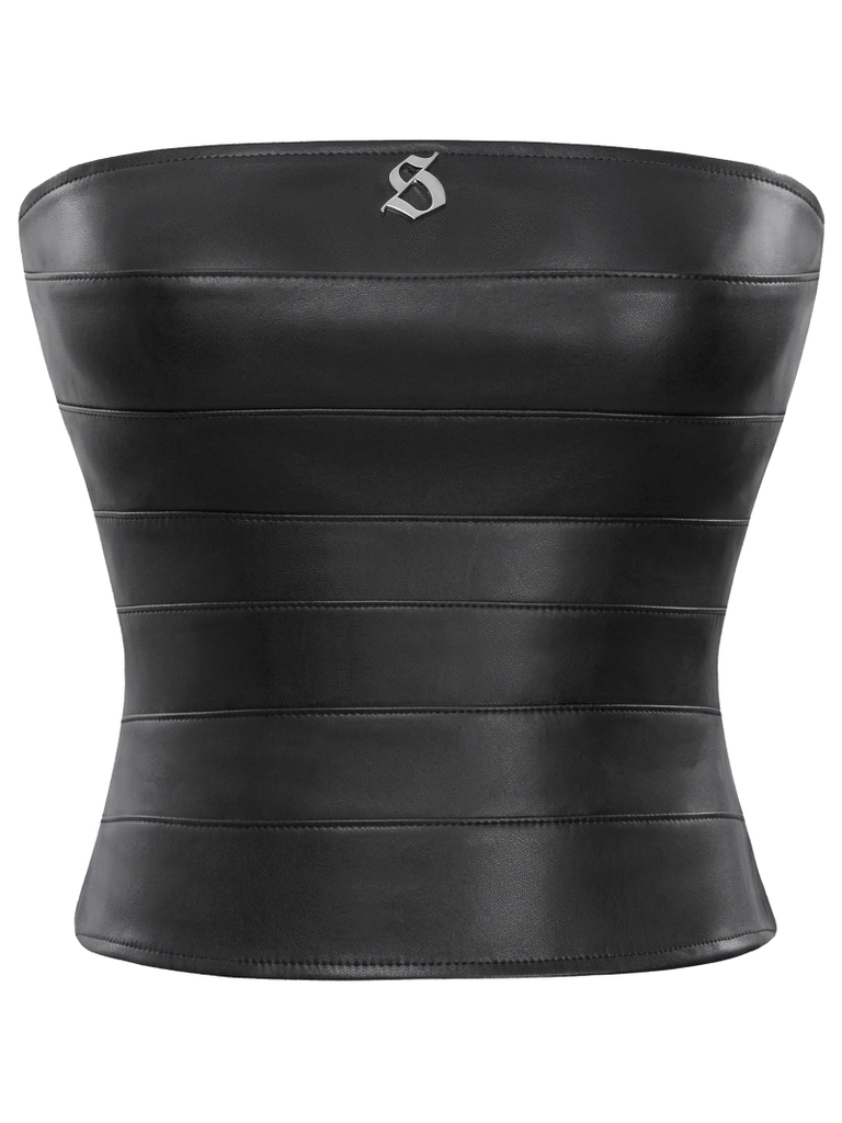 SISTERS Áo croptop da cúp ngực Goldie - Đen