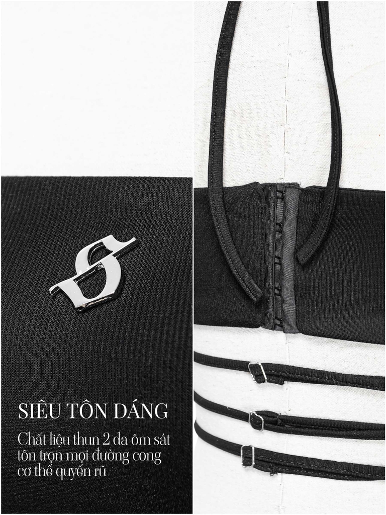 SISTERS Áo croptop cúp ngực hở lưng Dionne - Trắng