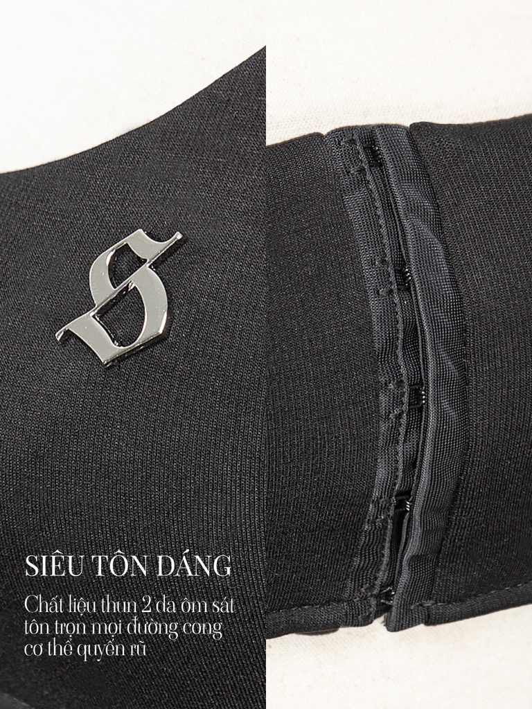 SISTERS Áo hai dây dáng croptop khoét ngực AMINTA - Đen