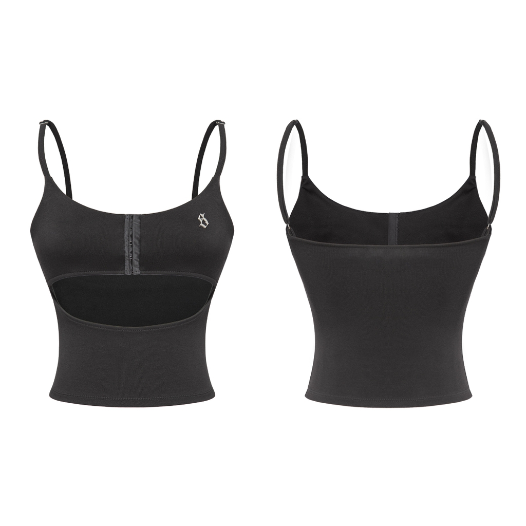 SISTERS Áo hai dây dáng croptop khoét ngực AMINTA - Đen