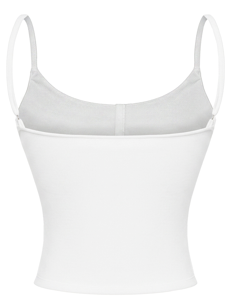 SISTERS Áo hai dây dáng croptop khoét ngực AMINTA - Trắng