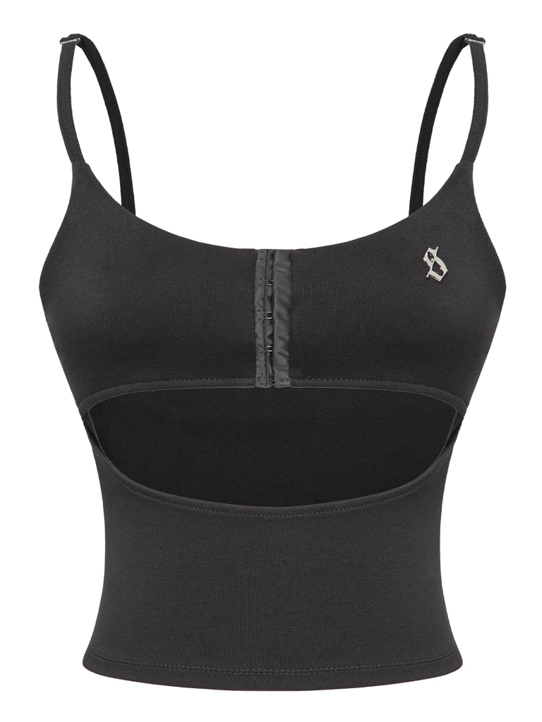SISTERS Áo hai dây dáng croptop khoét ngực AMINTA - Đen