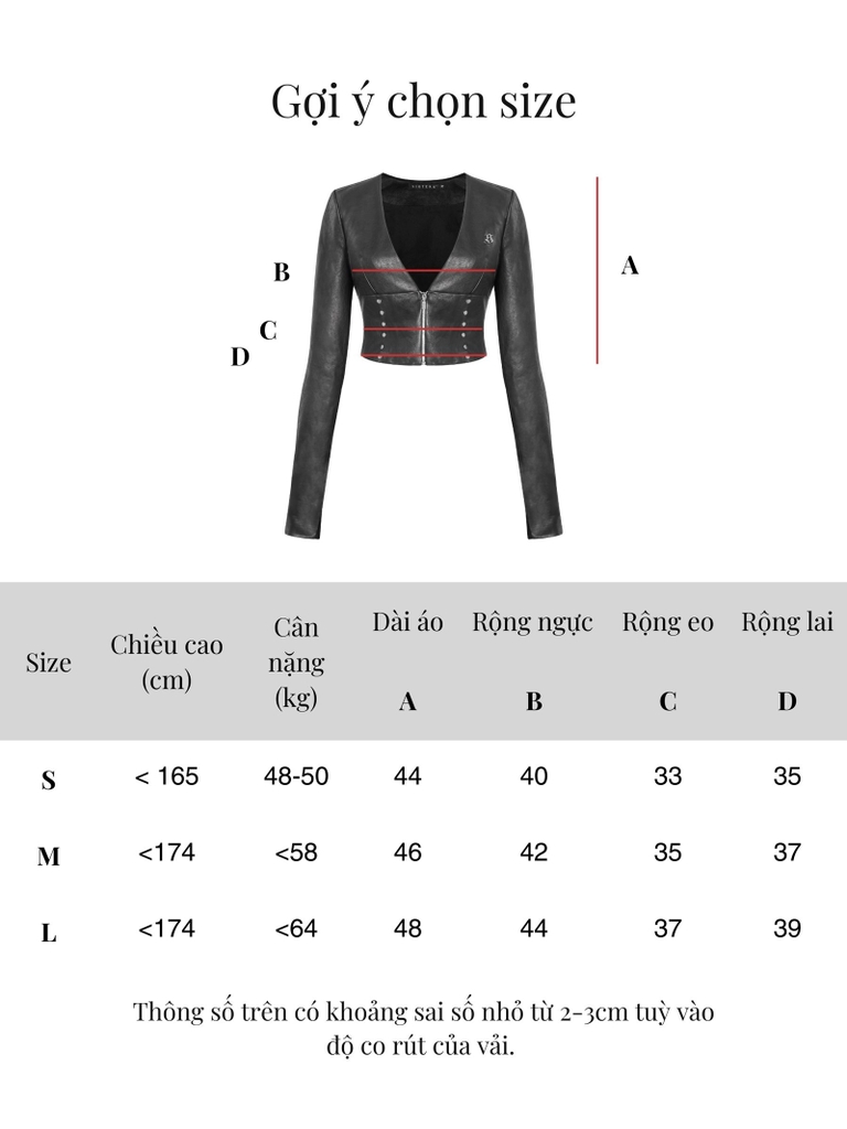 SISTERS Áo khoác da Adelaide