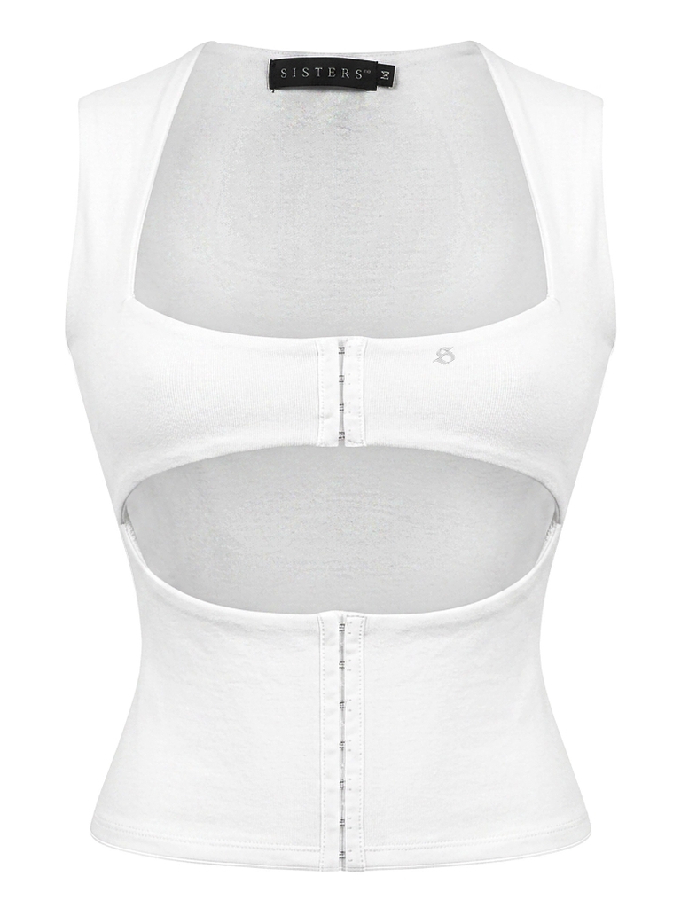 SISTERS Áo Croptop cut-out Sienna - Trắng
