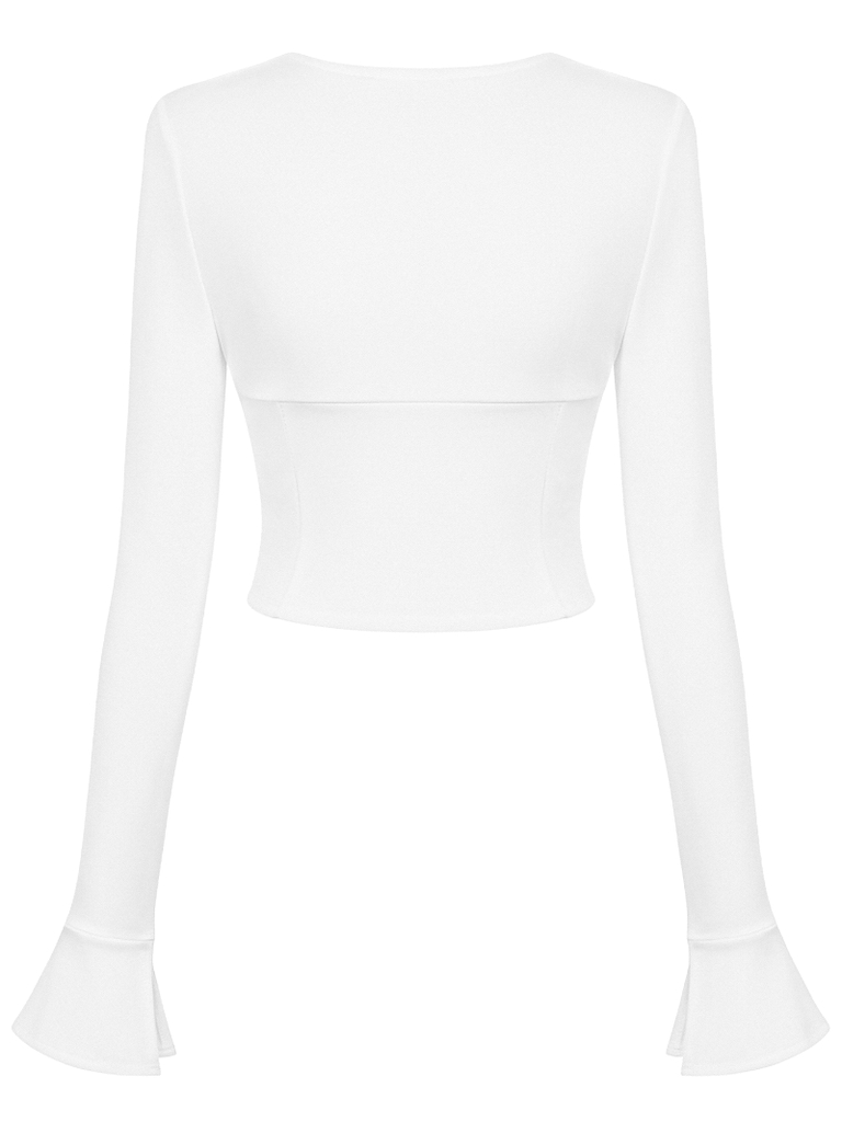 SISTERS Áo dài tay móc cài ngực Josephine - Trắng