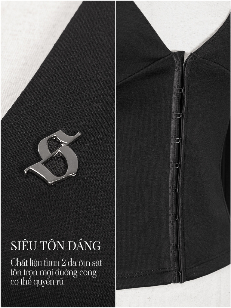 SISTERS Áo dài tay móc cài ngực Josephine - Trắng