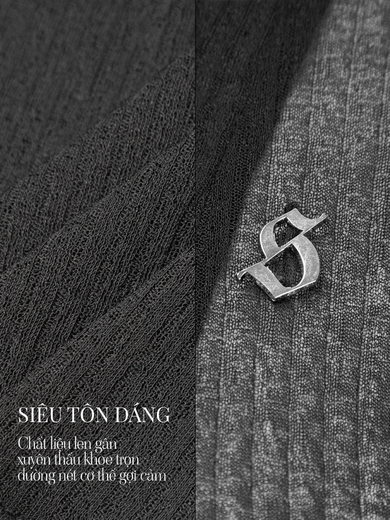 SISTERS Áo xuyên thấu đan dây ngực Linen - Trắng