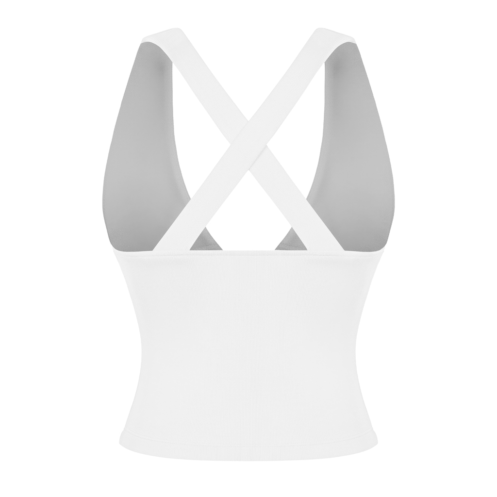 SISTERS Áo croptop đan chéo lưng Franny - Trắng